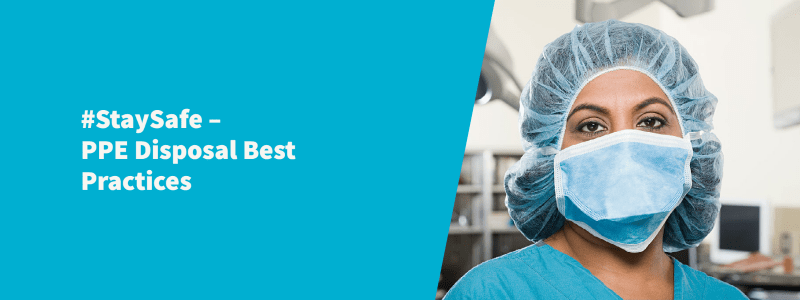 blog title with an image of a nurse wearing blue ppe (hair net and face mask) on a blue background