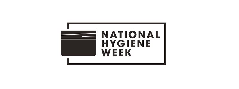 black and white logo of national hygiene week
