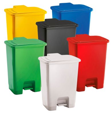 Pedal Bin Plastic 30 Litre Step On Container Waste Bin Grey by Chabrias Ltd 
