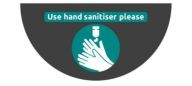 Use Hand Sanitiser Semi Circle Mat 85 x 42cm