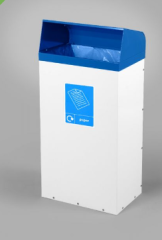 80 Litre All Steel Recycling Bin with Blue Lid