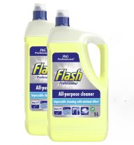 two bottles of P&G Flash Professional All Purpose Lemon Liquid Cleaner