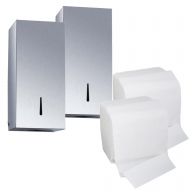 C21 Brushed Bulk Pack Dispenser (Pack of 2) & Toilet Tissue Bundle