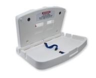 White e-Changer Horizontal Baby Changing Table - open, showing the inside