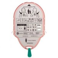 Close Up of the Back of HeartSine Paediatric Defibrillator with 2 Pads