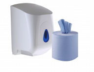 Centrefeed Roll Starter Pack - Including Dispenser & 6 x Blue Rolls