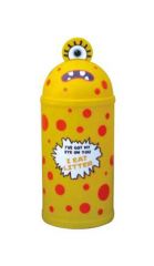 Monster 42L Litter Bin in Yellow with Ground Fixing Bolts