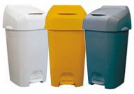 3 Nappease Nappy Bins in white, yellow and grey 
