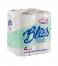 pack of 4 2ply white Bliss kitchen towels