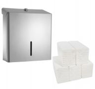 C21 Silver Metal Dispenser & Paper Hand Towel Bundle