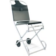 ferno black and silver transit chair, with two wheels