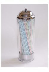 Traditional Straw Dispenser in Plastic and Chrome