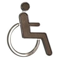 Black and Chrome 'Disabled' Toilet Sign
