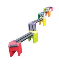 Multicoloured Zig-Zag Benches (14 Persons)