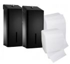 C21 Black Bulk Pack Dispenser (Pack of 2) & Toilet Tissue Bundle