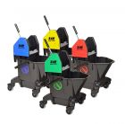 various coloured Combo Mop Bucket and Wringers - blue, green, yellow and red