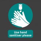 Use Hand Sanitiser Please Mat With Rubber Border